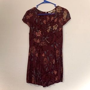 Burgundy Floral Romper